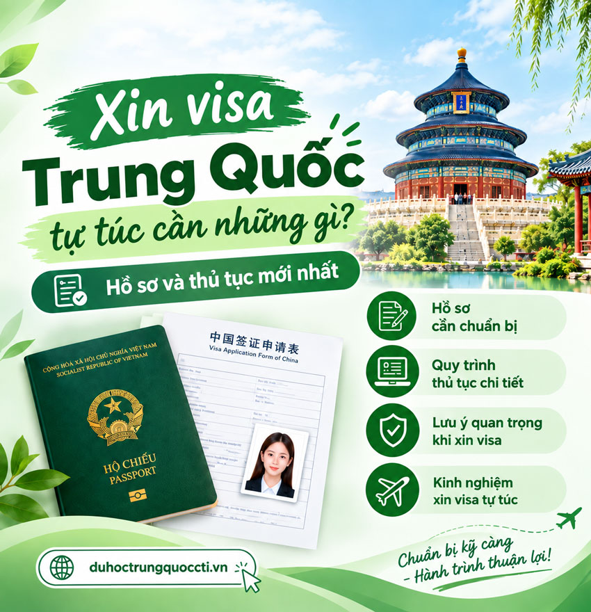 Xin visa Trung Quốc tự túc cần những gì? Hồ sơ và thủ tục mới nhất